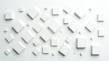 Ultra Modern Tiling Effect: Flat Assemble Overlapping Circuit Fragments on Airy White Base with Negative Space - A Polished Aesthetic for Sleek Corporate Style in Cute Vector Illustration