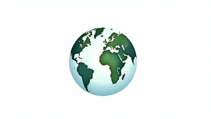 Fototapeta premium Flat Watercolor Illustration of Global Network Globe: Simple 2D Cartoon Emblem for Tech Themes