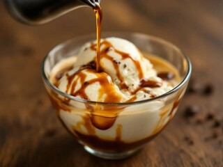 Classic Affogato with Espresso and Vanilla Ice Cream