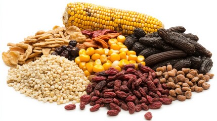 Fototapeta premium Vibrant Corn and Grain Display for Farm-to-Table