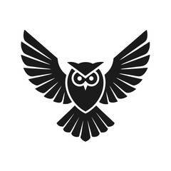 Owl icon and logo silhouette vector illustration