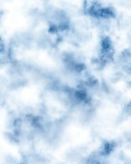 A serene abstract pattern of soft blue and white clouds, creating a calming and airy atmosphere.