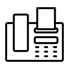 Fax Machine Vector Line Icon Design