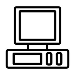 IBM Computer Vector Line Icon Design