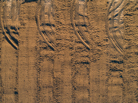 Brown soil in farm paddock