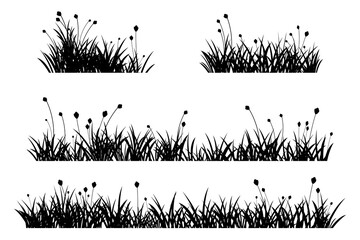 grass and wildflower silhouette