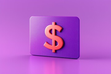 business dollar limit Stylish dollar sign icon on a vibrant purple background representing finance.