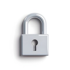 Naklejka premium Secure Padlock Closed Metal Lock 3D Render Security Concept Safety Symbol Digital Asset Privacy Icon