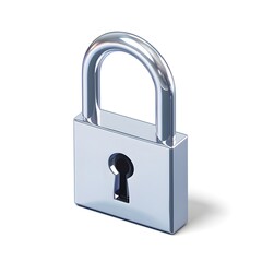Naklejka premium Secure Chrome Padlock Digital Security Privacy and Data Protection Icon