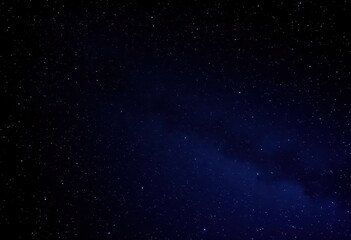 Fototapeta premium Deep indigo night sky, countless stars scattered across vast expanse, star cluster, indigo
