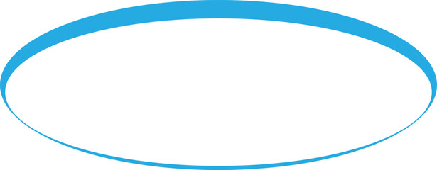 Abstract Oval Shape with a Bright Teal Border.