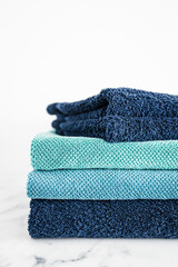 pile of bath towels, neatly folded, household and daily items concept