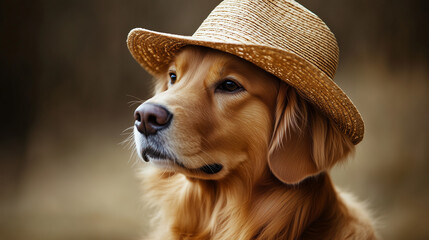 Dog wearing a hat