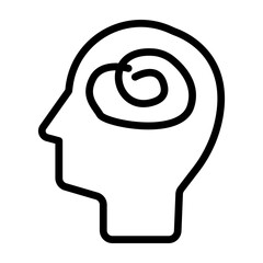 Overthinking Vector Line Icon Design