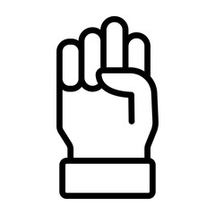 Clenched Fists Vector Line Icon Design