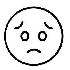 Fototapeta premium Sighing Face Vector Line Icon Design