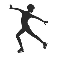 Ice skating silhouette vector illustration