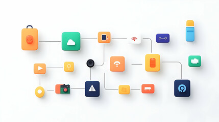 Fototapeta premium Colorful Visual Timeline for Pitch Deck Presentation Elements