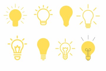 light bulb icon, bulb icons, yellow light bulb, bulbs icons, Bulb lamp icon, Electric lamp, light, innovation. Idea light bulb icon vector illustration, 