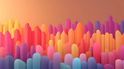 Fototapeta premium Colorful Vertical Stripes in Pastel Shades Representing Financial Growth