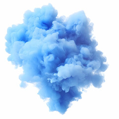 Abstract Blue Liquid Smoke Cloud Shape in Soft Ethereal Hues