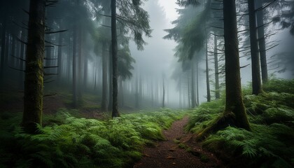 Obraz premium misty forest