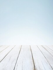 Sky Backdrop with White Wooden Floor: Serene and spacious, great for product displays or showcases