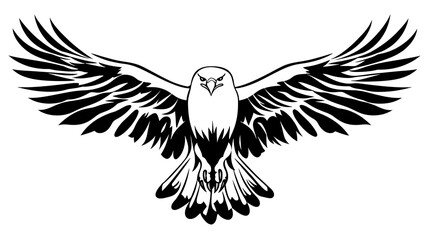 Fototapeta premium Soaring Eagle for Black & White Vector.