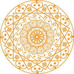 Orange Geometric Mandala