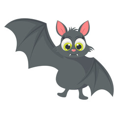 Cute Baby Bat Character with Cartoon Design Concept. Vector Illustration.