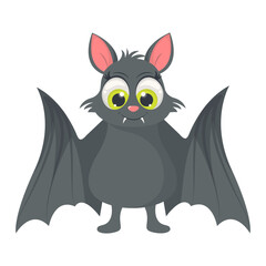 Cute Baby Bat Character with Cartoon Design Concept. Vector Illustration.