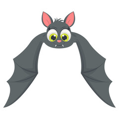 Cute Baby Bat Character with Cartoon Design Concept. Vector Illustration.
