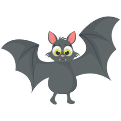 Cute Baby Bat Character with Cartoon Design Concept. Vector Illustration.