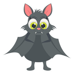Cute Baby Bat Character with Cartoon Design Concept. Vector Illustration.
