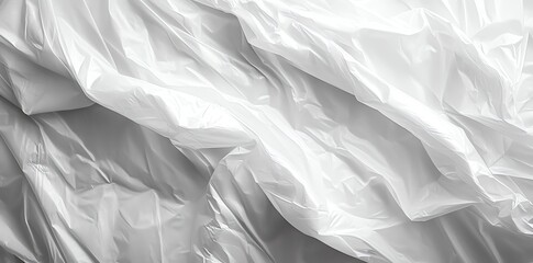 Fototapeta premium Abstract White Plastic Drape: Textured, Minimalist, and Monochromatic Study