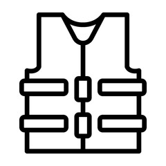 Life Jacket Vector Line Icon Design