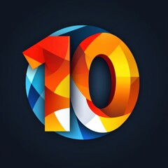 10th Anniversary Minimalist Logo Design with Circle and Number 10