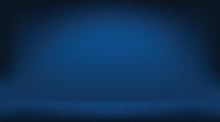 Blue background, Abstract wall studio room illustration, for present product or presentation