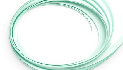 Elegant mint green swirl on solid white background, background, illustration