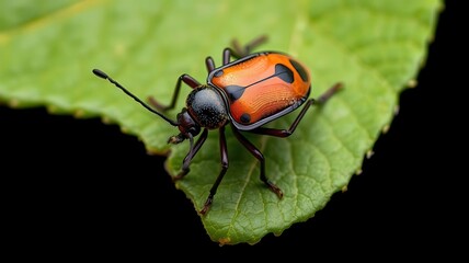 Naklejka premium bug on a leaf