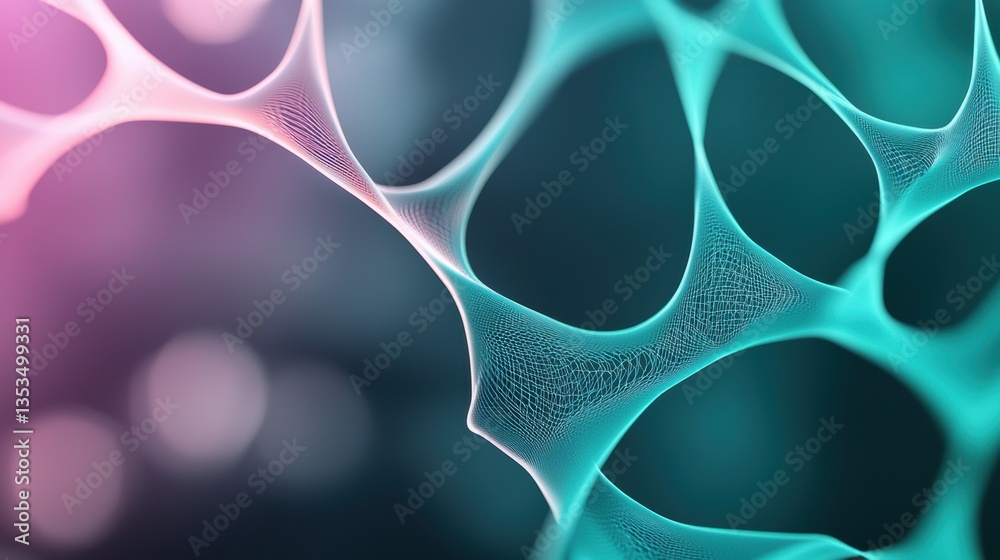 Poster abstract network pattern colorful geometric shapes and lines forming an abstract network, dark backg