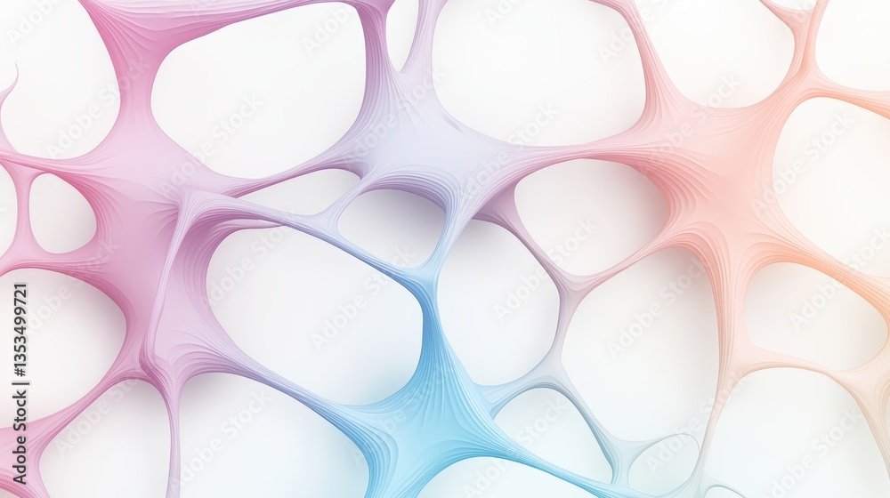 Poster abstract network pattern intricate network pattern with vibrant colors and dynamic lines, white back