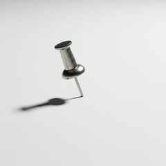 silver pushpin on white surface with shadow