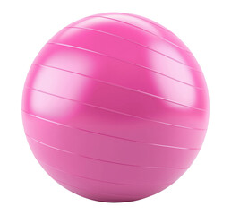 Fototapeta premium Pink fitness ball isolated on transparent background
