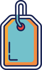 Vector Colorful Luggage Tag Icon Design, A vector design of a colorful luggage tag icon with vibrant colors, perfect for travel and identification purposes.
