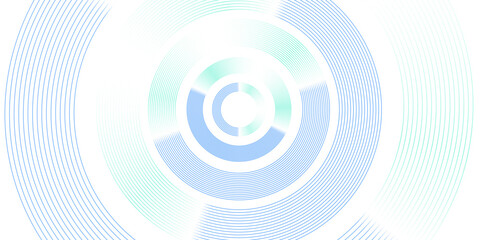 Abstract blue and green circle lines on white background. Vector abstract background with gradient color and dynamic shadow on background. Vector background for wallpaper.