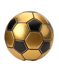 Golden Soccer Ball Isolated on White Background