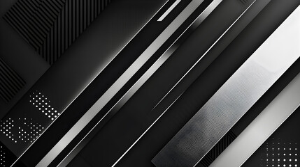 Obraz premium Sleek black and grey geometric abstract design with smooth curved lines, futuristic stylish background for high-end artistic visual concepts.