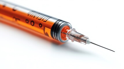 Amber Syringe: A Close-Up Study of Medical Precision