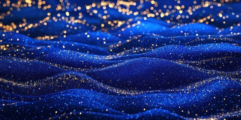 A rich, velvety royal blue background with subtle glittering details